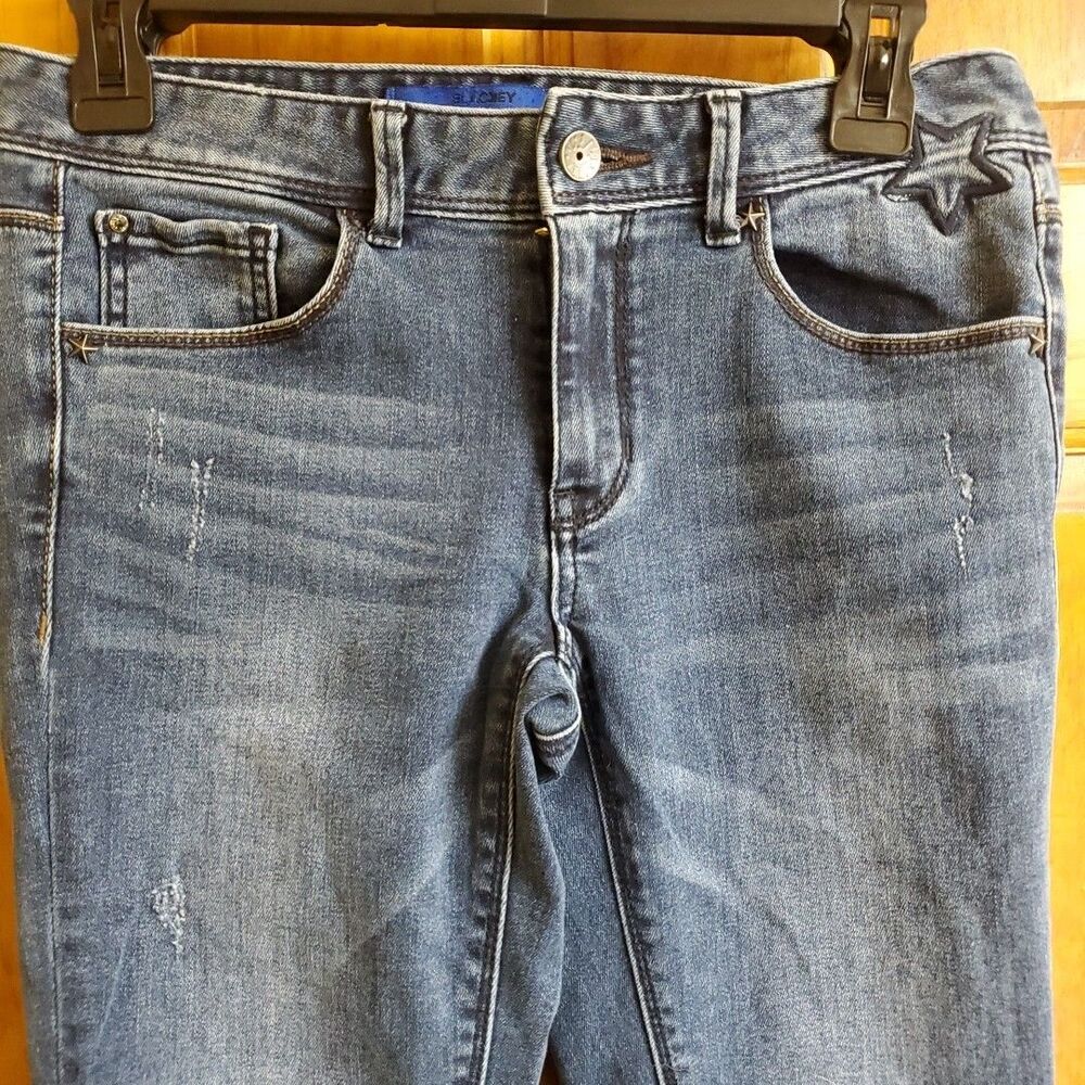 Blackey‎ women's size 27 blue distressed straight 5 pocket high rise jeans